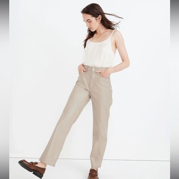 Madewell The Perfect Vintage Straight Jean: Faux Leather Edition - Picture 1 of 11